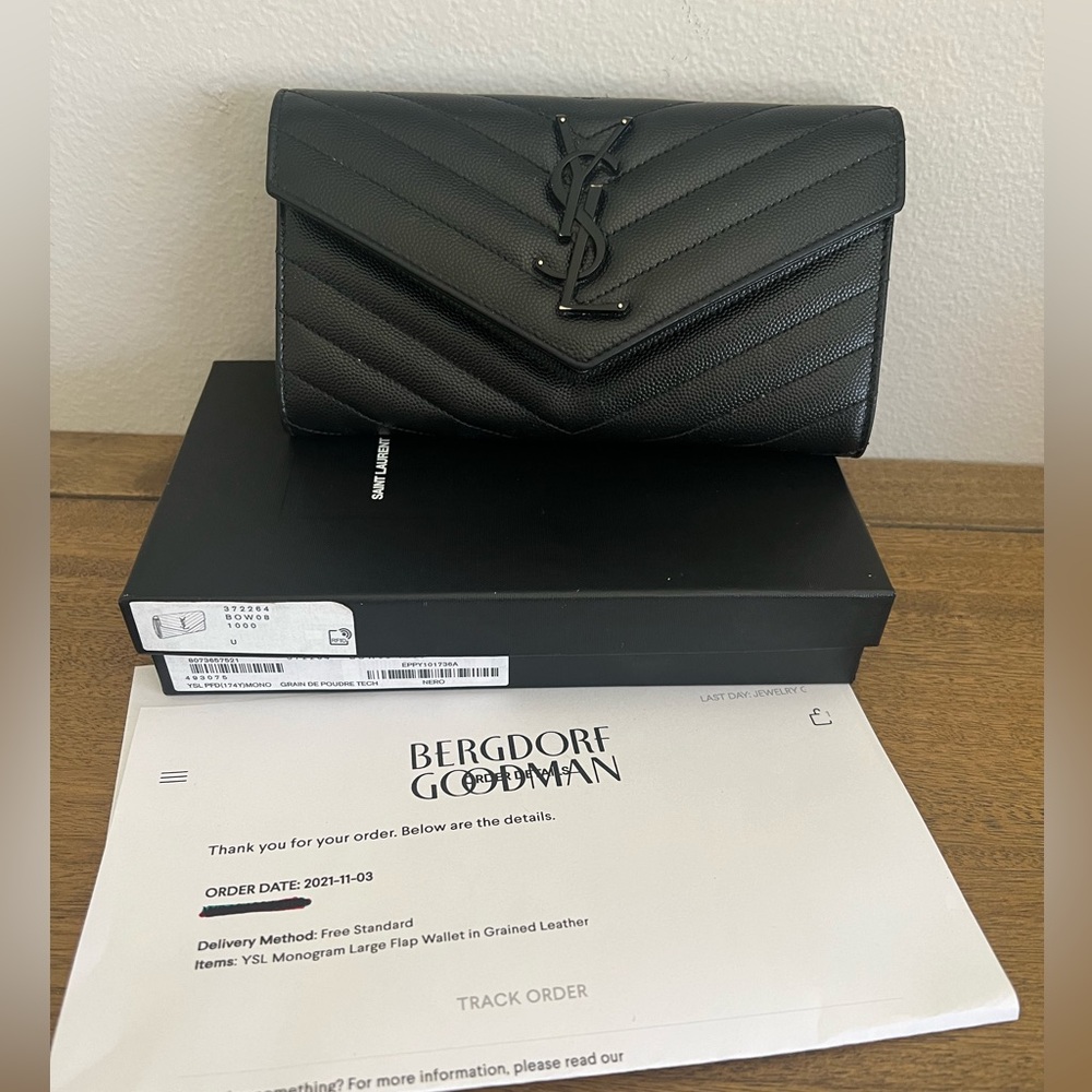 YSL Saint Laurent Monogram large flap wallet